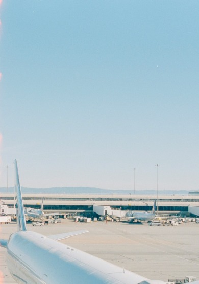 Aircraft parked at the terminal gate