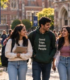 Students on a university campus