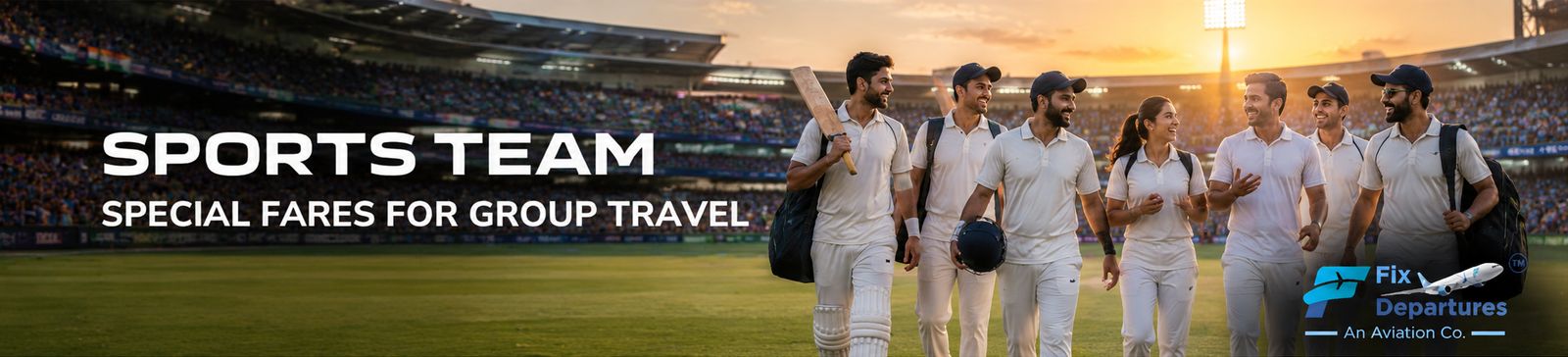 Sports Team - special fares for group travel. Fix Departures.